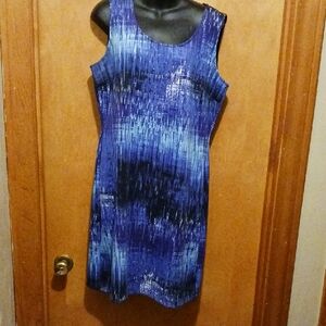 Relativity Blue Sheath Mini Dress Scoop Neck Sleeveless
